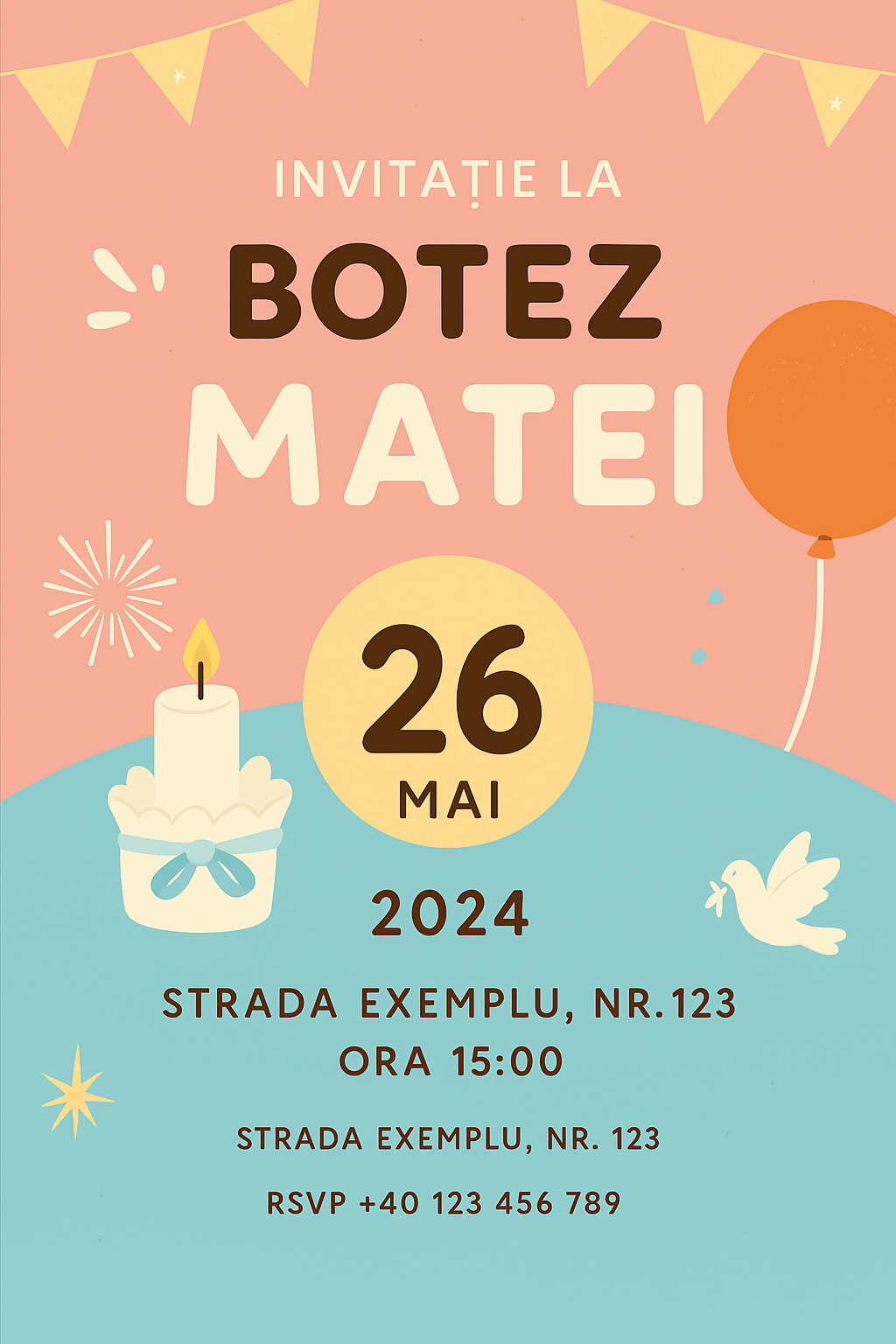 Exemplu invitație botez